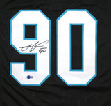 Julius Peppers Autographed Black Pro Style Jersey - Beckett W Hologram *Black *9