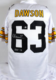 Dermontti Dawson Autographed White Pro Style Jersey w/HOF - Beckett W Hologram