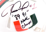 Jessie Armstead Signed Miami Hurricanes Speed Mini Helmet w/ Insc.- Beckett W