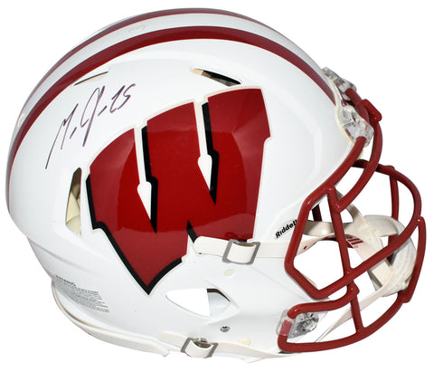 MELVIN GORDON SIGNED AUTOGRAPHED WISCONSIN BADGERS AUTHENTIC SPEED HELMET JSA