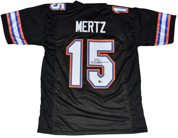 GRAHAM MERTZ SIGNED AUTOGRAPHED FLORIDA GATORS #15 BLACK JERSEY BECKETT