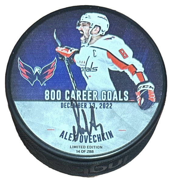 Alex Ovechkin Signed 800 Career Goals Official Puck Capitals LE Auto Fanatics