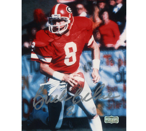 Buck Belue Signed Georgia Bulldogs Unframed 8x10 Photo - Red Jersey Silver Ink