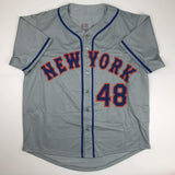 Autographed/Signed JACOB DEGROM New York Grey Baseball Jersey JSA COA Auto