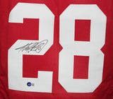 Adrian Peterson Autographed College Style Red XL Jersey Beckett BAS 33994