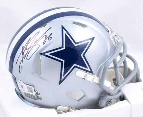 Luke Schoonmaker Autographed Cowboys Speed Mini Helmet - Beckett W Holo *thin