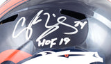 Champ Bailey Autographed Denver Broncos F/S Speed Helmet w/HOF - Beckett W Holo