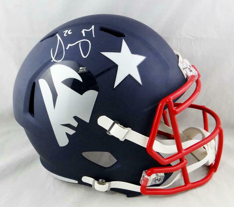 Sony Michel Autographed NE Patriots F/S AMP Speed Helmet - Beckett Auth *White