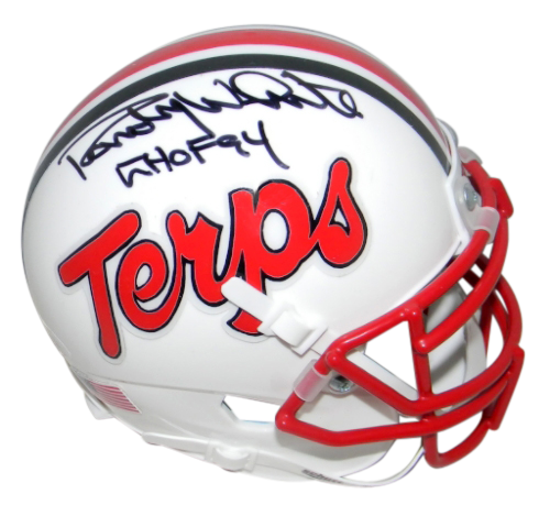 RANDY WHITE SIGNED AUTOGRAPHED MARYLAND TERRAPINS TERPS WHITE MINI HELMET JSA