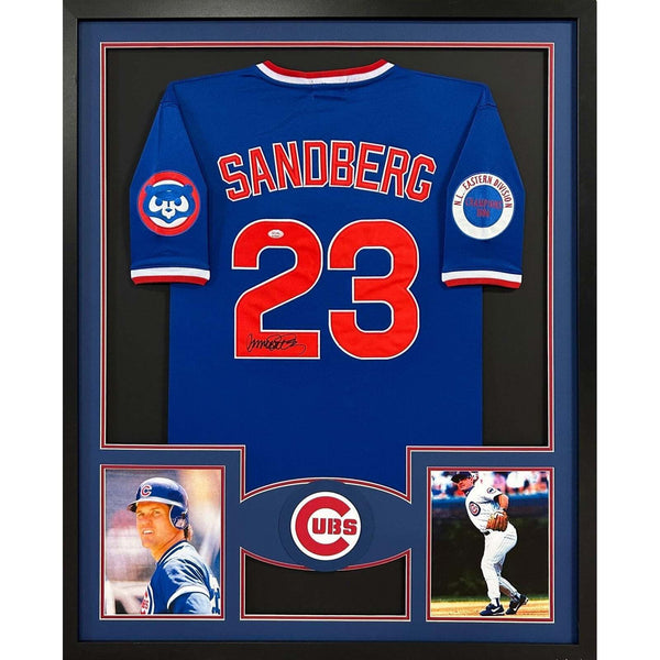 Ryne Sandberg Autographed Signed Framed Chicago Cubs Jersey PSA/DNA