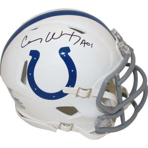 Carson Wentz Autographed/Signed Indianapolis Colts Mini Helmet FAN 46701