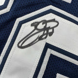 Autographed/Signed Emmitt Smith Dallas Blue Football Jersey Beckett BAS COA