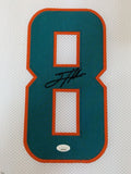 FRAMED MIAMI DOLPHINS JEVON HOLLAND AUTOGRAPHED SIGNED JERSEY JSA COA