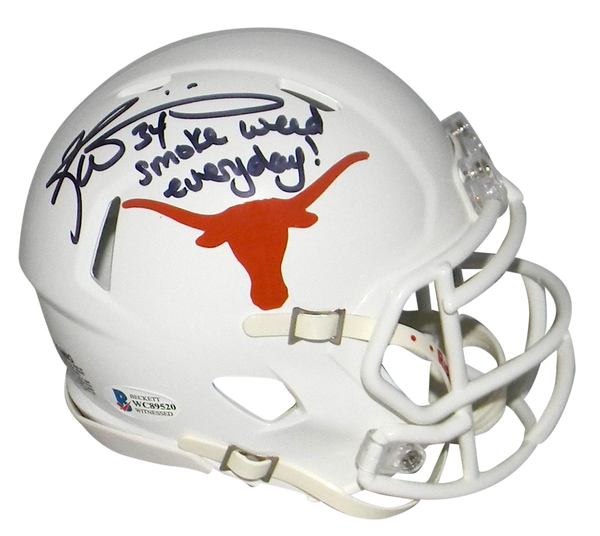 RICKY WILLIAMS SIGNED TEXAS LONGHORNS SPEED MINI HELMET W/ SMOKE WEED EVERYDAY