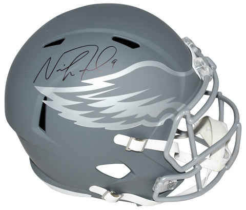 NICK FOLES AUTOGRAPHED PHILADELPHIA EAGLES SLATE FULL SIZE SPEED HELMET FANATICS