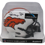 Bo Nix Autographed/Signed Denver Broncos Lunar Speed Mini Helmet Beckett 47539