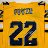 Autographed/Signed Owen Power Michigan Yellow College Hockey Jersey JSA COA