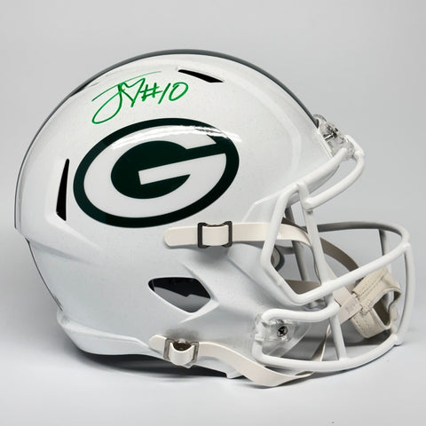 Jordan Love Autographed Signed Green Bay Packers FS White Replica Helmet Beckett