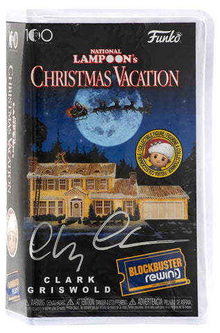 Chevy Chase Signed Christmas Vacation Clark Griswold Blockbuster Funko -(SS COA)