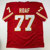 Autographed/Signed Willie Roaf Kansas City Red Football Jersey Beckett BAS COA