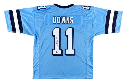 JOSH DOWNS AUTOGRAPHED NORTH CAROLINA TAR HEELS #11 BLUE JERSEY BECKETT