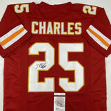 Autographed/Signed Jamaal Charles Kansas City Red Football Jersey JSA COA