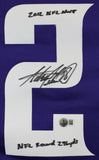 Vikings Adrian Peterson "Career Stat" Signed Purple Nike Game Jersey BAS Witness