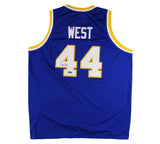 Jerry West Signed West Virginia Navy Blue Custom Jersey