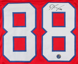 Dawson Knox Signed Bills Jersey (Pro Player Hologram) Buffalo 2019 #3 Pick T.E.