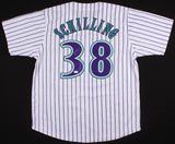 Curt Schilling Signed Arizona Diamondbacks Jersey (JSA COA) 3xWorld Series Champ