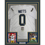 Framed Autographed/Signed Xavier Watts 35x39 Notre Dame White Jersey JSA COA