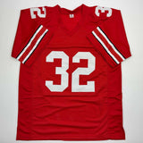 Autographed/Signed Treyveon Henderson Ohio State Red Jersey Beckett BAS COA