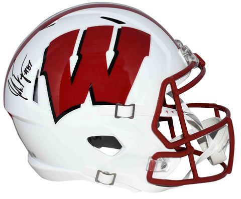 JAKE FERGUSON AUTOGRAPHED WISCONSIN BADGERS FULL SIZE SPEED HELMET BECKETT