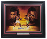 Muhammad Ali Joe Frazier Ron Lewis Signed Framed 16x20 Boxing Poster BAS LOA