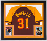 Dave Winfield Signed San Diego Padres 31"x 35" Custom Framed Jersey (JSA COA)