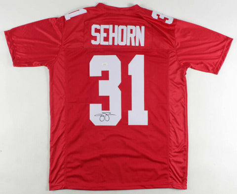 Jason Sehorn Signed New York Giants Jersey (JSA Hologram) Super Bowl Champion DB