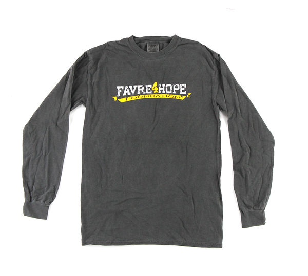 Official Favre 4 Hope Grey Men's Longsleeve Shirt With "Favre4Hope Foundation"