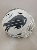 JOSH ALLEN SIGNED BUFFALO BILLS F/S STS 3 SPEED REPLICA HELMET BECKETT QR