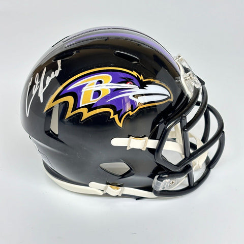ED REED SIGNED AUTOGRAPHED BALTIMORE RAVENS MINI HELMET BECKETT