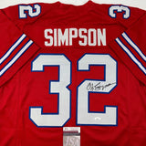 Autographed/Signed OJ O.J. Simpson Buffalo Red Football Jersey JSA COA