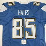 Autographed/Signed ANTONIO GATES Los Angeles Powder Blue Jersey Beckett BAS COA