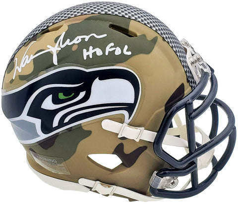 WARREN MOON AUTOGRAPHED SEAHAWKS CAMO MINI HELMET "HOF 06" MCS HOLO 197051