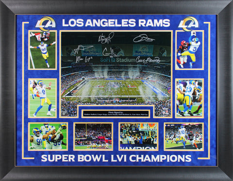 Rams (6) Stafford, Donald, Kupp +3 Signed 16x20 SB LVI Framed Photo Fanatics