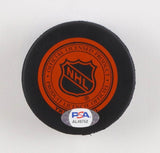 Jean Beliveau Signed Canadiens Hockey Puck (PSA) 500 Goal Club / 10x Cup Winner