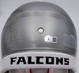 Kyle Pitts Auto Falcons Flash Full Size Helmet Dirty Bird (Smudge) Beckett 25816