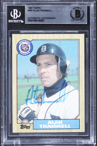 Tigers Alan Trammell Authentic Signed 1987 Topps #687 Card BAS Slabbed