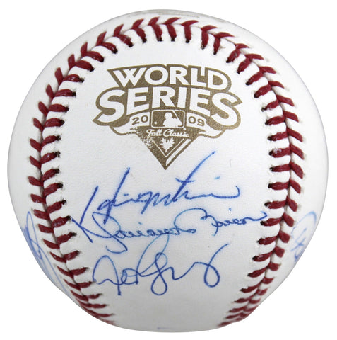 2009 Yankees (9) Jeter Rivera Posada Signed 2009 WS Logo Oml Baseball Steiner 1