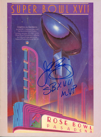 John Riggins Autographed Super Bowl XVII Program SB MVP Beckett 34941