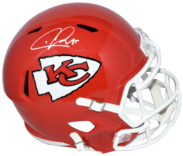 CHRIS JONES SIGNED AUTOGRAPHED KANSAS CITY CHIEFS FULL SIZE SPEED HELMET BECKETT