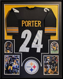 FRAMED PITTSBURGH STEELERS JOEY PORTER JR AUTOGRAPHED SIGNED JERSEY JSA COA